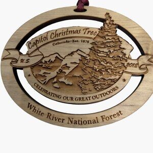 White River National Forest Capital Christmas Tree Ornament Colorado Wood